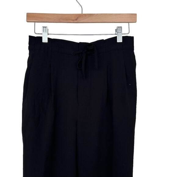 Madewell Black Drapey Drawstring Paperbag Pants Sz 4 - Picture 3 of 8